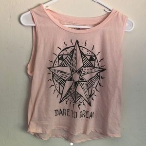 Pink cropped tank top